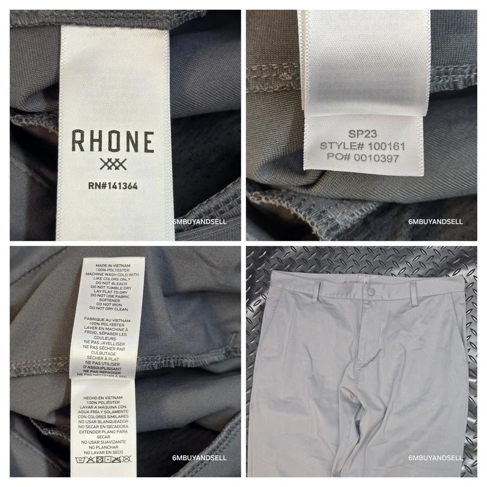 Rhone Commuter Pants Mens 35 Light Gray‎ Performance Trousers 100161 SP23